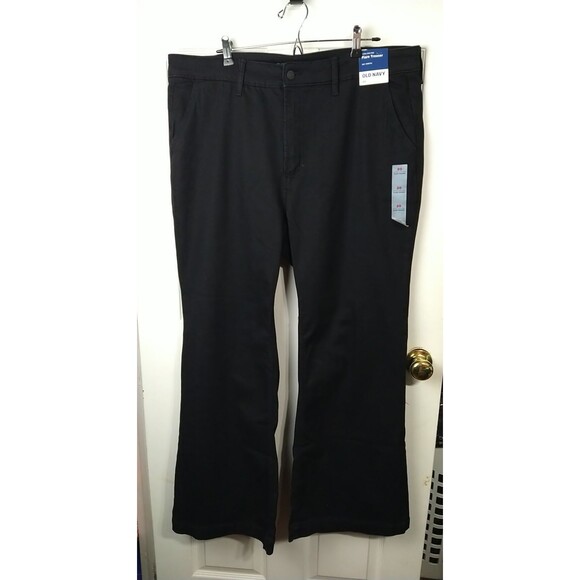 Old Navy Woman 20 Xtra High Rise Flare Trouser Black Jeans 360 Stretch NWT Norm - Picture 1 of 10